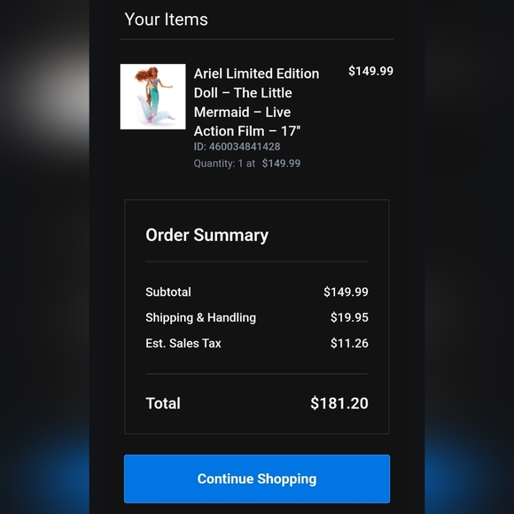 Ariel Limited Edition Doll – The Little Mermaid – Live Action Film – 17'' - Picture 16 of 17